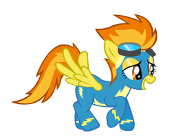 Size: 3700x3000 | Tagged: safe, artist:smlahyee, spitfire, pegasus, pony, g4, clothes, female, flying, goggles, high res, mare, open mouth, simple background, solo, transparent background, uniform, vector, wonderbolts uniform