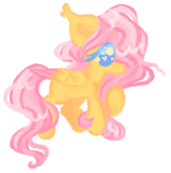 Size: 1376x1394 | Tagged: safe, artist:webkinzworldz, fluttershy, pegasus, pony, g4, cutie mark eyes, hair over one eye, messy mane, no pupils, simple background, smol, solo, transparent background, two toned wings, wingding eyes, wings