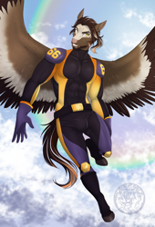 Size: 2201x3241 | Tagged: safe, artist:askbubblelee, oc, oc only, oc:smokescreen, pegasus, anthro, unguligrade anthro, high res, solo