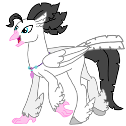 Size: 768x768 | Tagged: safe, alternate version, artist:agdapl, classical hippogriff, hippogriff, clothes, crossover, hippogriffied, jewelry, male, medic, medic (tf2), necklace, open mouth, simple background, solo, species swap, team fortress 2, white background