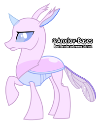 Size: 1626x2000 | Tagged: safe, artist:anxiov-bases, oc, oc only, changedling, changeling, base used, changedling oc, changeling oc, frown, horn, raised hoof, simple background, transparent background, wings