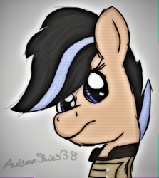 Size: 490x550 | Tagged: safe, artist:pegasski, oc, oc only, earth pony, pony, fallout equestria, bust, clothes, earth pony oc, eyelashes, female, mare, solo