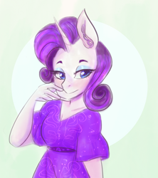 Size: 866x975 | Tagged: safe, alternate version, artist:mimiporcellini, rarity, anthro, g4, female, solo