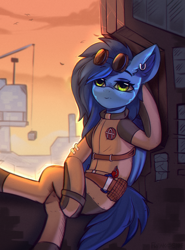 Size: 2000x2700 | Tagged: safe, artist:freak-side, oc, oc only, oc:megan, pegasus, pony, high res, science fiction, solo