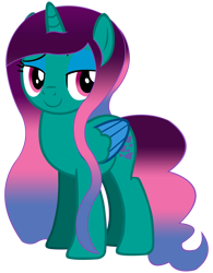 Size: 6553x8400 | Tagged: safe, artist:laszlvfx, oc, oc only, oc:princess emerald, alicorn, pony, absurd resolution, female, mare, simple background, solo, transparent background, two toned wings, vector, wings