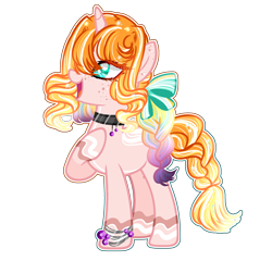Size: 2304x2216 | Tagged: safe, artist:anno酱w, oc, oc only, pony, unicorn, base used, bow, curly hair, freckles, gem, high res, horn, jewelry, pigtails, raised hoof, simple background, solo, transparent background, unicorn oc