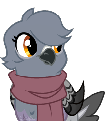 Size: 674x768 | Tagged: safe, artist:alari1234-bases, artist:pigeorgien, oc, oc only, oc:geraldine(pigeorgien), griffon, base used, clothes, female, griffon oc, looking away, scarf, simple background, smiling, solo, transparent background