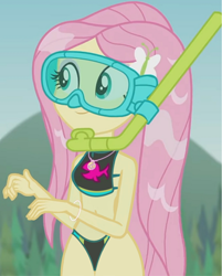 Size: 1080x1341 | Tagged: safe, artist:twinet-nsfw, edit, edited screencap, part of a set, screencap, fluttershy, equestria girls, equestria girls series, g4, unsolved selfie mysteries, adorasexy, beach, beach shorts swimsuit, belly button, bikini, breasts, clothes, cute, dive mask, female, fluttershy's beach shorts swimsuit, geode of fauna, glowstick, hairpin, magical geodes, outdoors, sexy, shyabetes, sleeveless, snorkel, solo, swimsuit, swimsuit edit, thighs, three quarter view, thunder thighs, tight clothing, wet, wet hair