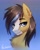 Size: 2000x2488 | Tagged: safe, artist:jedayskayvoker, oc, oc only, oc:gear (gearslavehorse), pony, blaze (coat marking), bust, chest fluff, coat markings, colored pupils, ear fluff, facial markings, gradient background, high res, lidded eyes, looking at you, male, portrait, signature, smiling, smiling at you, smirk, smug, solo, stallion