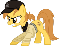 Size: 1179x921 | Tagged: safe, artist:pegasski, oc, oc only, oc:anna autumn, earth pony, pony, g4, cap, clothes, female, hat, mare, simple background, solo, transparent background
