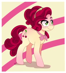 Size: 1331x1463 | Tagged: safe, artist:aaa-its-spook, cherry jubilee, earth pony, pony, g4, bowtie, female, mare, smiling, solo