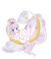 Size: 1192x1385 | Tagged: safe, oc, oc only, earth pony, pony, cloud, moon, solo