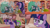 Size: 1280x720 | Tagged: safe, edit, edited screencap, editor:quoterific, screencap, applejack, fluttershy, pinkie pie, rarity, spike, tom, twilight sparkle, dragon, earth pony, pegasus, pony, unicorn, g4, my little pony: friendship is magic, season 2, the return of harmony, angry, applejack's hat, book, cowboy hat, discorded, eyes closed, female, golden oaks library, hat, male, mare, open mouth, rock, sleeping, stallion, unicorn twilight