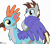 Size: 5711x5000 | Tagged: safe, artist:melisareb, oc, oc only, oc:gavin gallium, oc:zee zinc, griffon, zebra, .svg available, absurd resolution, assisted preening, bipedal, duo, griffon oc, grooming, male, preening, simple background, stallion, transparent background, vector, wings, zebra oc