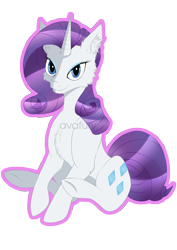 Size: 3508x4961 | Tagged: safe, artist:avafury, rarity, pony, unicorn, g4, cheek fluff, chest fluff, ear fluff, female, mare, outline, simple background, sitting, solo, transparent background, watermark