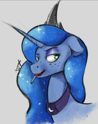 Size: 785x997 | Tagged: safe, artist:wild-thunder06, princess luna, alicorn, pony, g4, candy, food, lollipop, mouth hold, quick draw