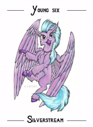 Size: 5100x7014 | Tagged: safe, artist:avafury, silverstream, hippogriff, g4, absurd resolution, female, simple background, solo, white background