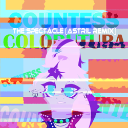 Size: 3000x3000 | Tagged: safe, artist:astril, coloratura, earth pony, pony, g4, the mane attraction, album cover, countess coloratura, distortion, female, glitch art, high res, looking at you, mare, piercing, solo, the spectacle