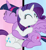 Size: 560x603 | Tagged: safe, screencap, rarity, twilight sparkle, alicorn, pony, unicorn, fame and misfortune, g4, season 7, cropped, cute, duo, duo female, eyes closed, female, flawless, grin, hug, mare, sitting, smiling, twilight sparkle (alicorn)