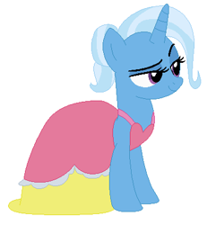 Size: 381x412 | Tagged: safe, artist:cheerful9, trixie, pony, unicorn, g4, clothes, dress, female, looking to the right, mare, simple background, solo, white background