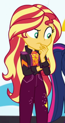 Size: 513x963 | Tagged: safe, screencap, sci-twi, sunset shimmer, twilight sparkle, equestria girls, equestria girls specials, g4, my little pony equestria girls: better together, my little pony equestria girls: sunset's backstage pass, cropped