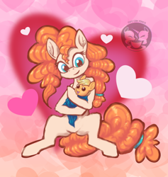Size: 1058x1118 | Tagged: safe, artist:calena, applejack, pear butter, pony, g4, baby, baby blanket, babyjack, cute, female, filly, filly applejack, foal, heart, hnnng, love, mother and child, mother and daughter, mother's day, simple background, younger