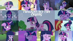 Size: 1280x721 | Tagged: safe, edit, edited screencap, editor:quoterific, screencap, flash sentry, princess celestia, sci-twi, starlight glimmer, sunburst, sunset shimmer, twilight sparkle, alicorn, human, pony, unicorn, a canterlot wedding, equestria girls, friendship is magic, g4, my little pony equestria girls: friendship games, my little pony equestria girls: legend of everfree, my little pony equestria girls: rainbow rocks, once upon a zeppelin, princess twilight sparkle (episode), school daze, season 1, season 2, season 4, season 7, season 9, shadow play, the ending of the end, the mean 6, winter wrap up, big crown thingy, camp everfree outfits, collage, crown, crying, crylight sparkle, duo, duo female, element of magic, eyes closed, female, floppy ears, glasses, hallway, jewelry, lip bite, lockers, male, mare, offscreen character, one eye closed, open mouth, regalia, sad, scared, snow, stallion, tears of fear, tears of joy, tears of pleasure, teeth, tissue, twilight sparkle (alicorn), unicorn twilight, wavy mouth, wiping tears