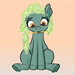 Size: 600x600 | Tagged: safe, artist:cartonboxonstreet, oc, oc only, oc:quaint juncture, earth pony, pony, earth pony oc, female, mare, mouth hold, pencil, sitting, solo