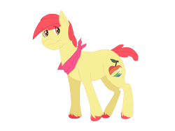 Size: 3648x2736 | Tagged: safe, artist:marmerso, apple bloom, earth pony, pony, g4, applebuck, bandana, high res, male, older, older apple bloom, rule 63, simple background, smiling, solo, stallion, transparent background, unshorn fetlocks