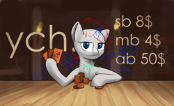 Size: 2920x1780 | Tagged: safe, artist:parab3llum, pony, big eyes, female, looking at you, mare, playing card, poker, wings, ych example, your character here