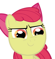 Size: 700x758 | Tagged: safe, apple bloom, earth pony, pony, g4, close-up, evil smile, female, filly, grin, smiling, solo, vector