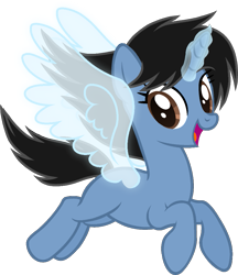 Size: 887x1025 | Tagged: safe, artist:muhammad yunus, oc, oc only, oc:siti shafiyyah, pony, unicorn, g4, base used, female, flying, indonesia, looking at you, mare, open mouth, solo