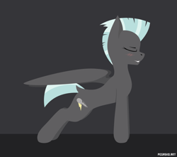 Size: 1807x1600 | Tagged: safe, artist:pegasko, thunderlane, pegasus, pony, g4, blushing, folded wings, lineless, male, side view, simple background, smiling, solo, stallion, wings