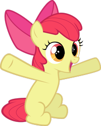 Size: 1280x1601 | Tagged: safe, apple bloom, earth pony, pony, g4, female, filly, happy, solo, spread hooves, vector