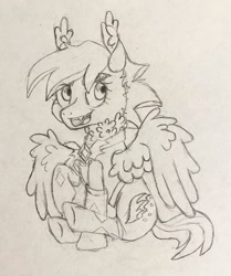 Size: 2544x3042 | Tagged: safe, artist:grumppanda, oc, oc only, bat pony, pony, female, high res, mare, solo, traditional art