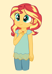 Size: 1280x1810 | Tagged: safe, artist:nightdrawing21, sunset shimmer, equestria girls, g4, cute, female, geode of empathy, girly, magical geodes, preteen, shimmerbetes, solo, vector, younger