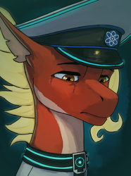 Size: 3120x4200 | Tagged: safe, artist:neither, oc, oc only, oc:posada, seapony (g4), equestria at war mod, atom, clothes, commissar, crying, hydrogen, sad, solo