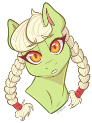 Size: 2253x3009 | Tagged: safe, artist:holomouse, granny smith, earth pony, pony, g4, bust, high res, portrait, solo, young