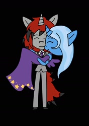 Size: 1280x1811 | Tagged: safe, artist:emptysmiley, trixie, oc, g4, canon x oc, female, male, shipping, straight