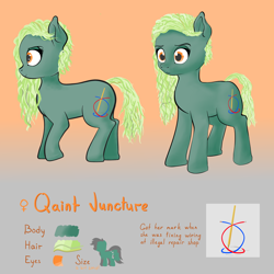 Size: 4256x4256 | Tagged: safe, artist:cartonboxonstreet, oc, oc only, oc:quaint juncture, earth pony, pony, absurd resolution, earth pony oc, female, mare, reference sheet, smiling, solo