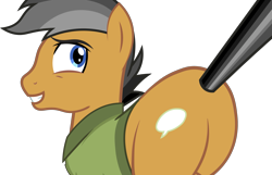 Size: 3077x1984 | Tagged: safe, edit, quibble pants, earth pony, pony, g4, season 6, stranger than fan fiction, butt, high res, male, plot, quibble butts, simple background, solo, stallion
