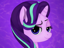 Size: 1024x768 | Tagged: safe, artist:jon080, starlight glimmer, pony, unicorn, g4, female, looking at you, mare, purple background, simple background, smiling, smiling at you, solo