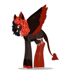 Size: 1280x1280 | Tagged: safe, artist:lilywolfpie, oc, oc only, pegasus, pony, clothes, female, horns, mare, pegasus oc, simple background, socks, solo, transparent background