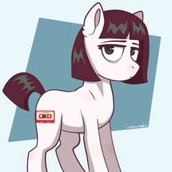Size: 2000x2000 | Tagged: safe, artist:catachromatic, oc, oc only, oc:rewound tape, earth pony, pony, g4, dark circles, earth pony oc, female, high res, mare, solo