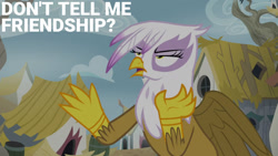 Size: 1280x720 | Tagged: safe, edit, edited screencap, editor:quoterific, screencap, gilda, griffon, g4, season 5, the lost treasure of griffonstone, female, jazz hands, open mouth, solo