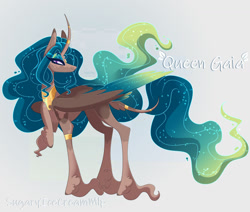 Size: 1280x1086 | Tagged: safe, artist:sugaryicecreammlp, oc, oc only, oc:gaia, alicorn, pony, colored wings, concave belly, multicolored wings, previous generation, slender, solo, thin, unshorn fetlocks, wings