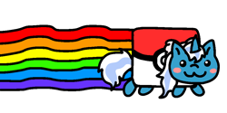 Size: 1000x500 | Tagged: safe, artist:adoptishop, oc, oc:fleurbelle, alicorn, pony, alicorn oc, bow, female, hair bow, horn, mare, nyan cat, rainbow, simple background, transparent background, wings