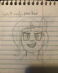 Size: 3024x3780 | Tagged: safe, artist:woodlandpinescent, trixie, pony, g4, high res, lined paper, sketch, solo, traditional art