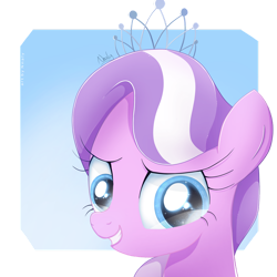 Size: 1024x1024 | Tagged: safe, artist:nnaly, diamond tiara, earth pony, pony, g4, bust, female, gradient background, portrait, solo