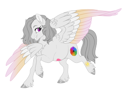 Size: 3600x2700 | Tagged: safe, artist:gigason, oc, oc only, oc:romantic sunset, pegasus, pony, colored wings, female, high res, mare, multicolored wings, simple background, solo, transparent background, wings